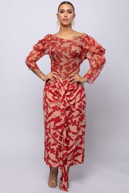 Olivia Silk Midi Dress